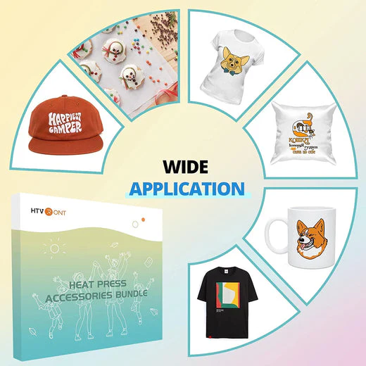 Heat Press Accessories Bundle for Easy Craft - 52 Pcs(included Heat Press Mat 11.5*11.5in+PTFE Teflon Sheet 12*10in) - Image 4