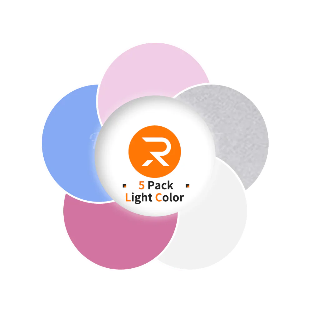 Heat Transfer Vinyl Bundle - 12"x10" 5 Pack（5 Assorted Light Colors） - Image 3