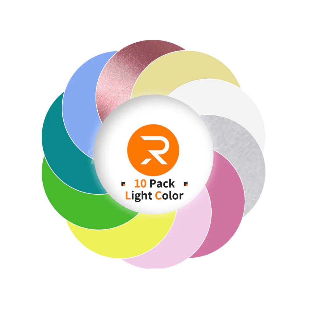 Heat Transfer Vinyl Light Colors Bundle - 12"x10" 10 Pack（10 Colors ） - Image 5