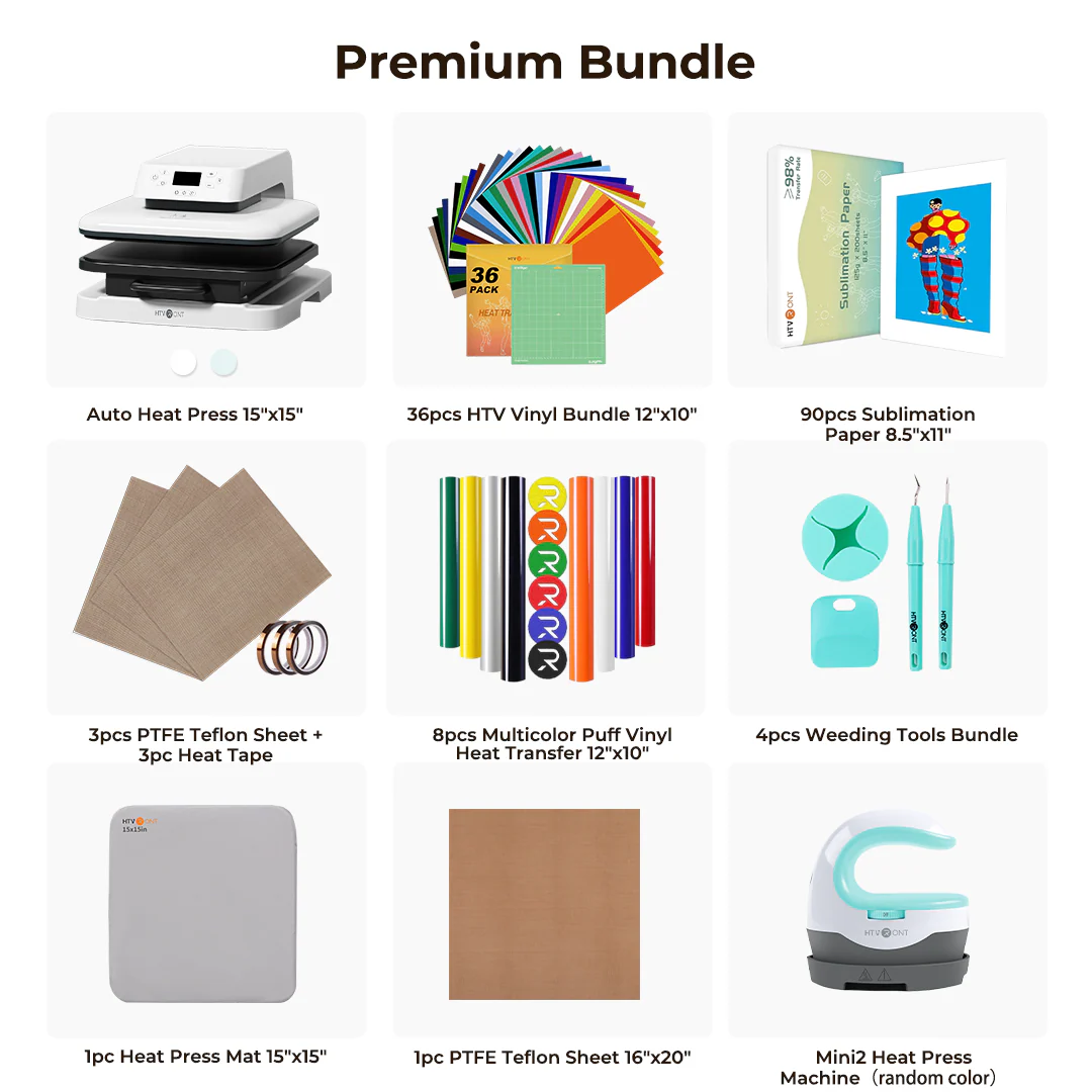 HTVRONT Auto Heat Press Machine 15"x15" 230V - (2 Colors) - Image 8