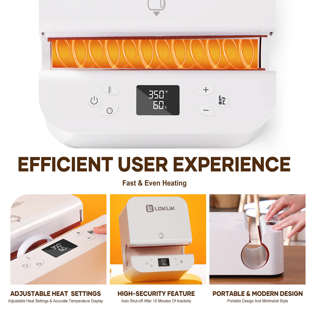 HTVRONT Auto Tumbler Heat Press Machine 230V - Suits Various Tumbler,Mug,Glass,Cup&Bottle 10-30oz - Image 3