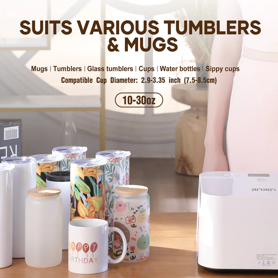 HTVRONT Auto Tumbler Heat Press Machine 230V - Suits Various Tumbler,Mug,Glass,Cup&Bottle 10-30oz - Image 5