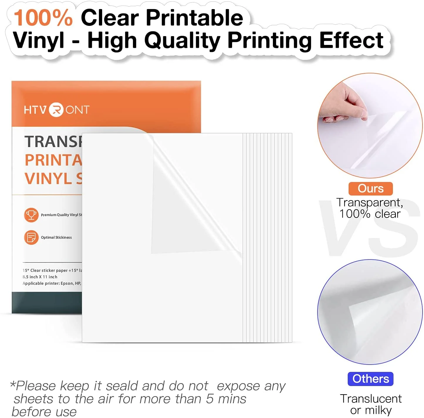 Clear Printable Vinyl Bundle - 8.5"x11" 30 sheets - Image 3