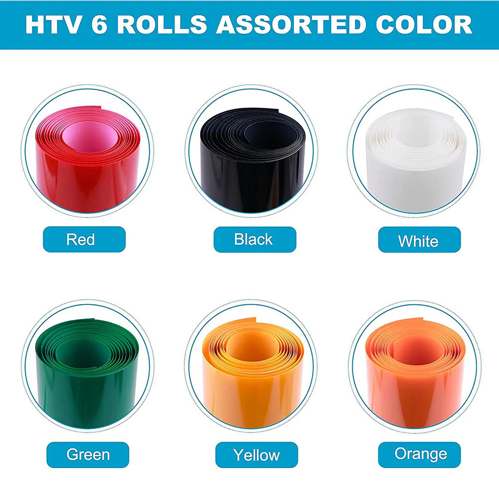 Heat Transfer Vinyl Bundle - 12"x5 Ft (6 Assorted Colors） - Image 7