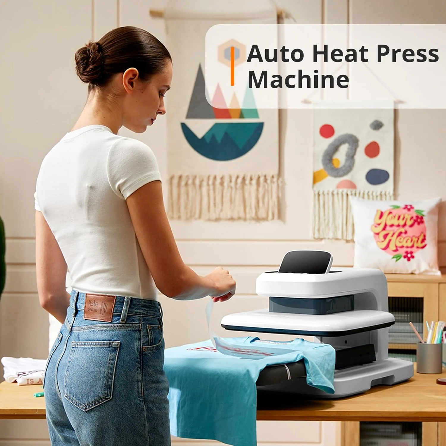 HTVRONT Auto Heat Press 2 - Digit 230V,Your Smartest Solution of Heat Transferring.For DTF,HTV,Sublimation,PUFF.Heat Press Machine for T shirt,hat,jacket,pillow,ceramic,hoodie, and more - Image 4