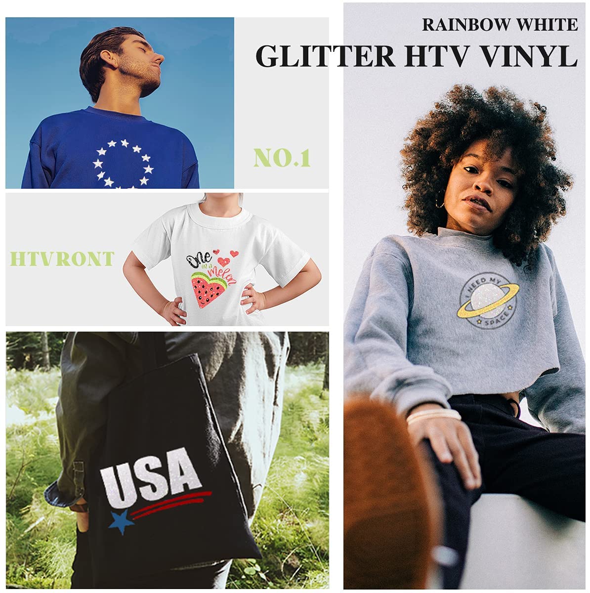 Rainbow Glitter Heat Transfer Vinyl Roll for Sublimation - 12"x6 Ft (2 Colors) - Image 11