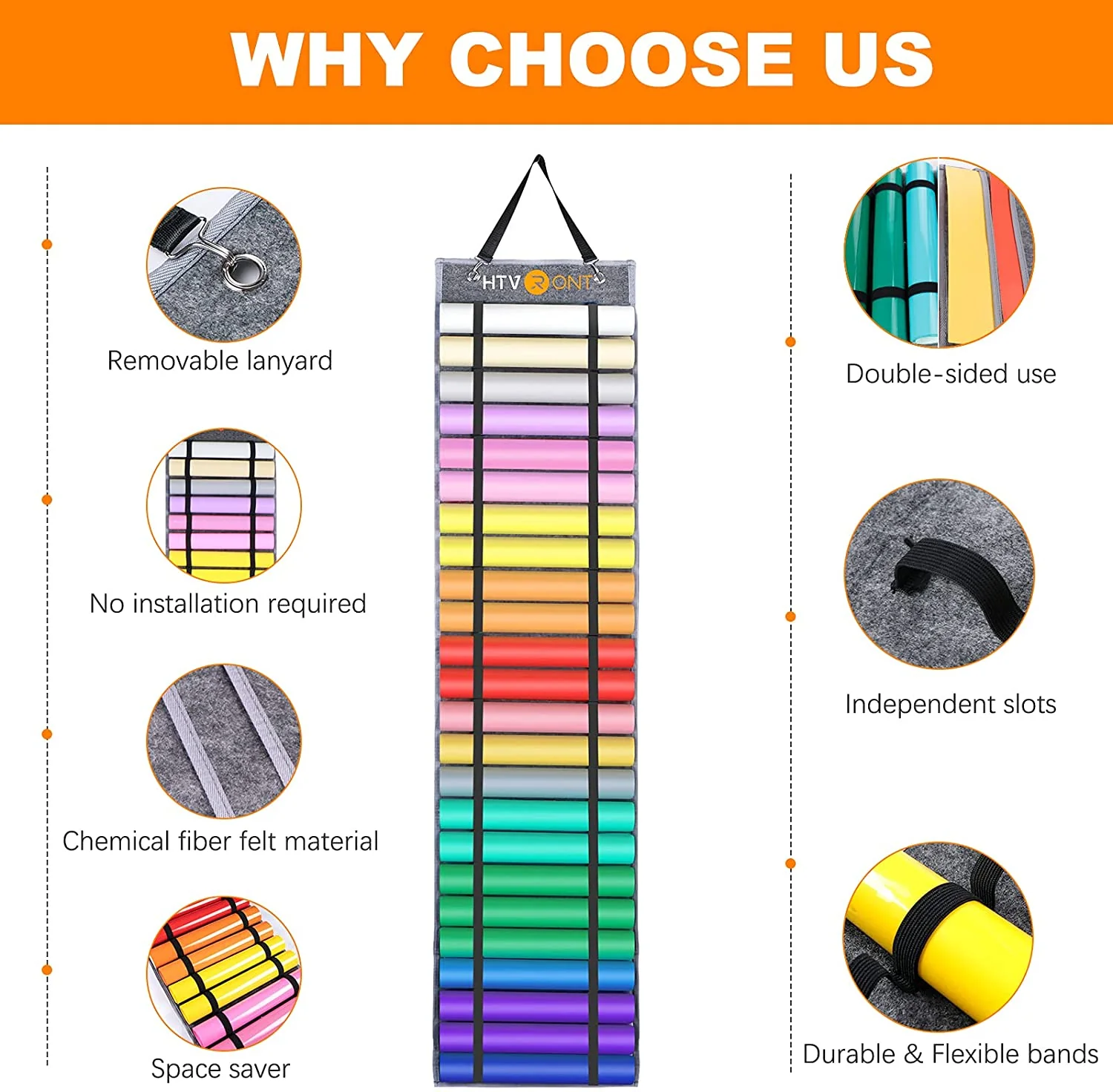Vinyl Roll Holder - Vinyl Roll Storage with 24 Compartments - Image 4