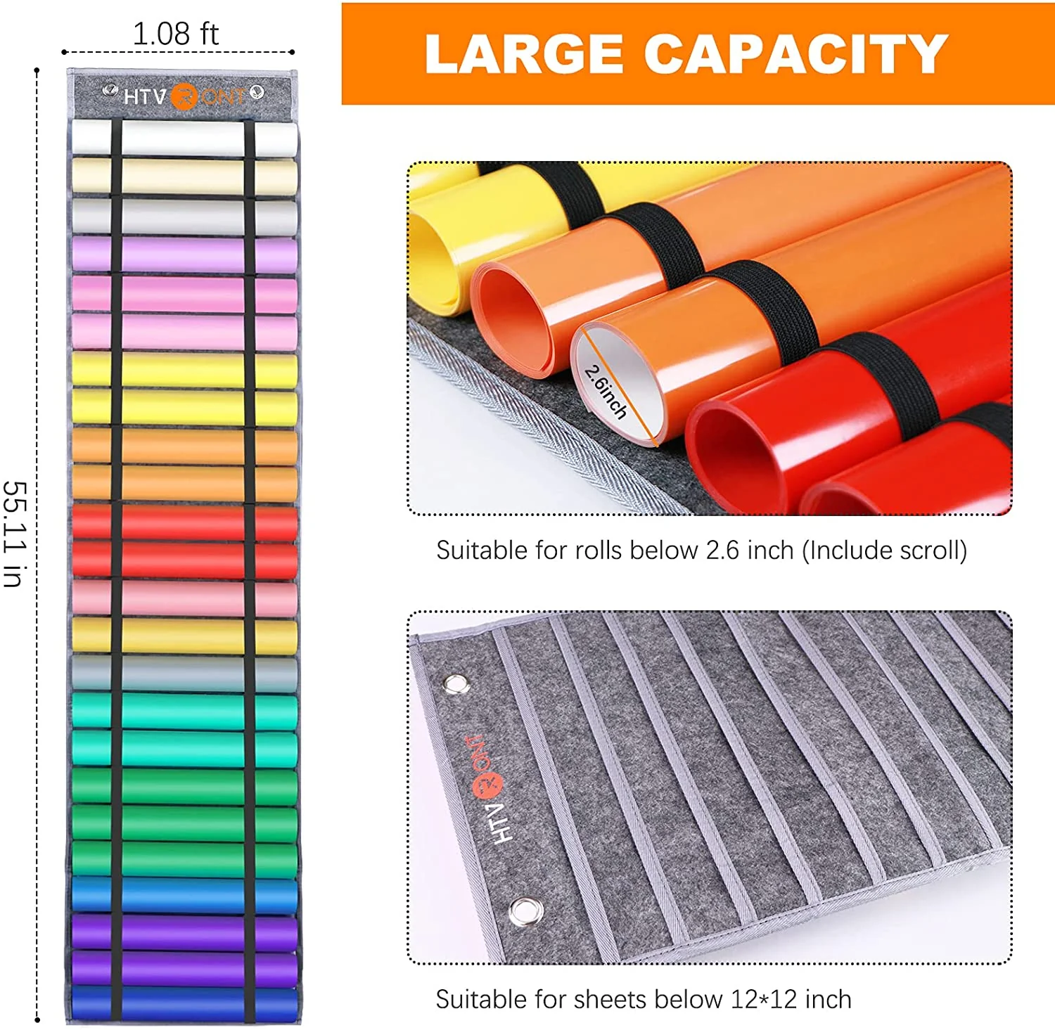 Vinyl Roll Holder - Vinyl Roll Storage with 24 Compartments - Image 6